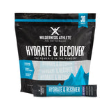Wilderness Athlete frente del paquete mostrando 30 sobres y conveniencia