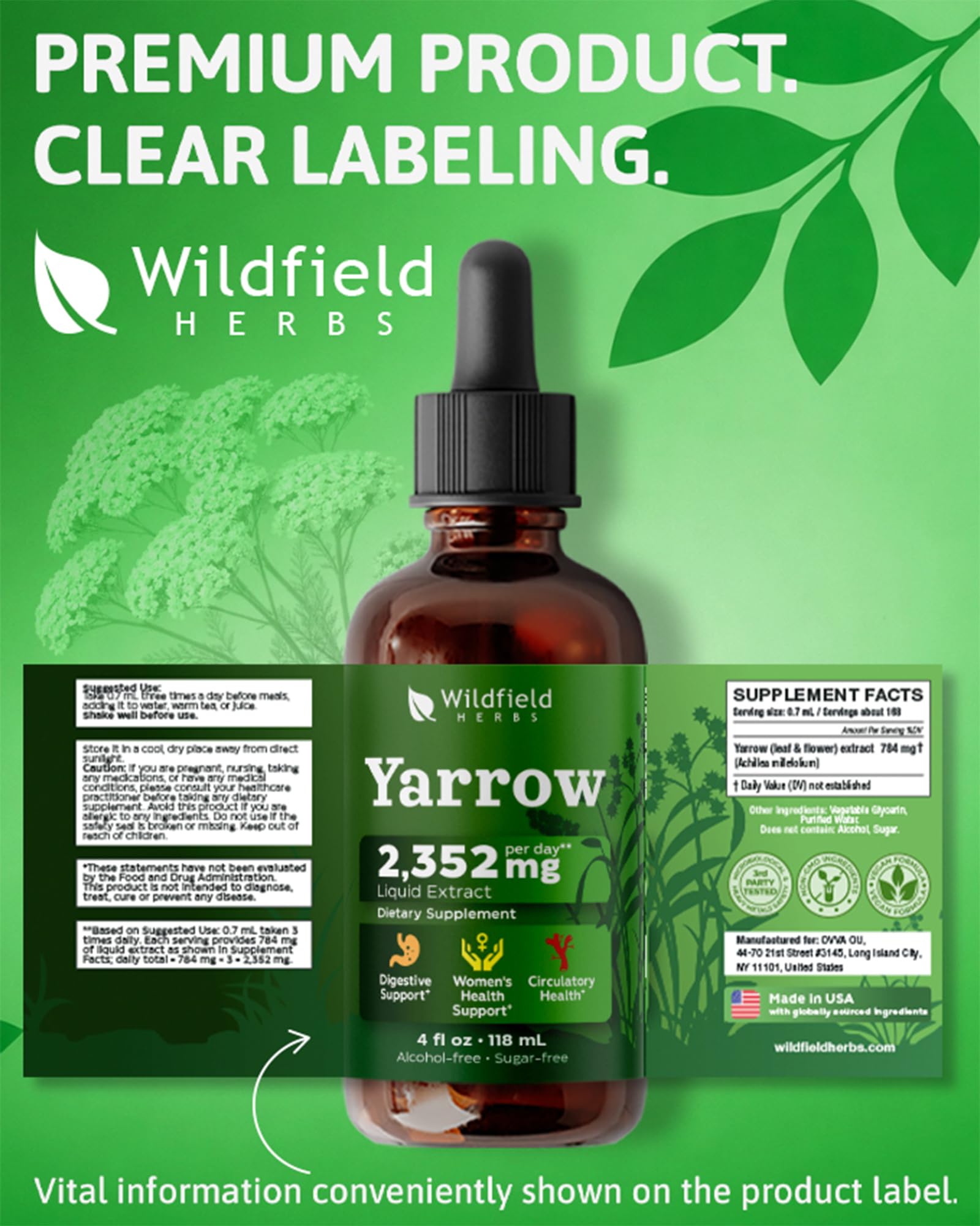 WILDFIELD HERBS frasco sobre encimera de cocina en entorno de bienestar casero