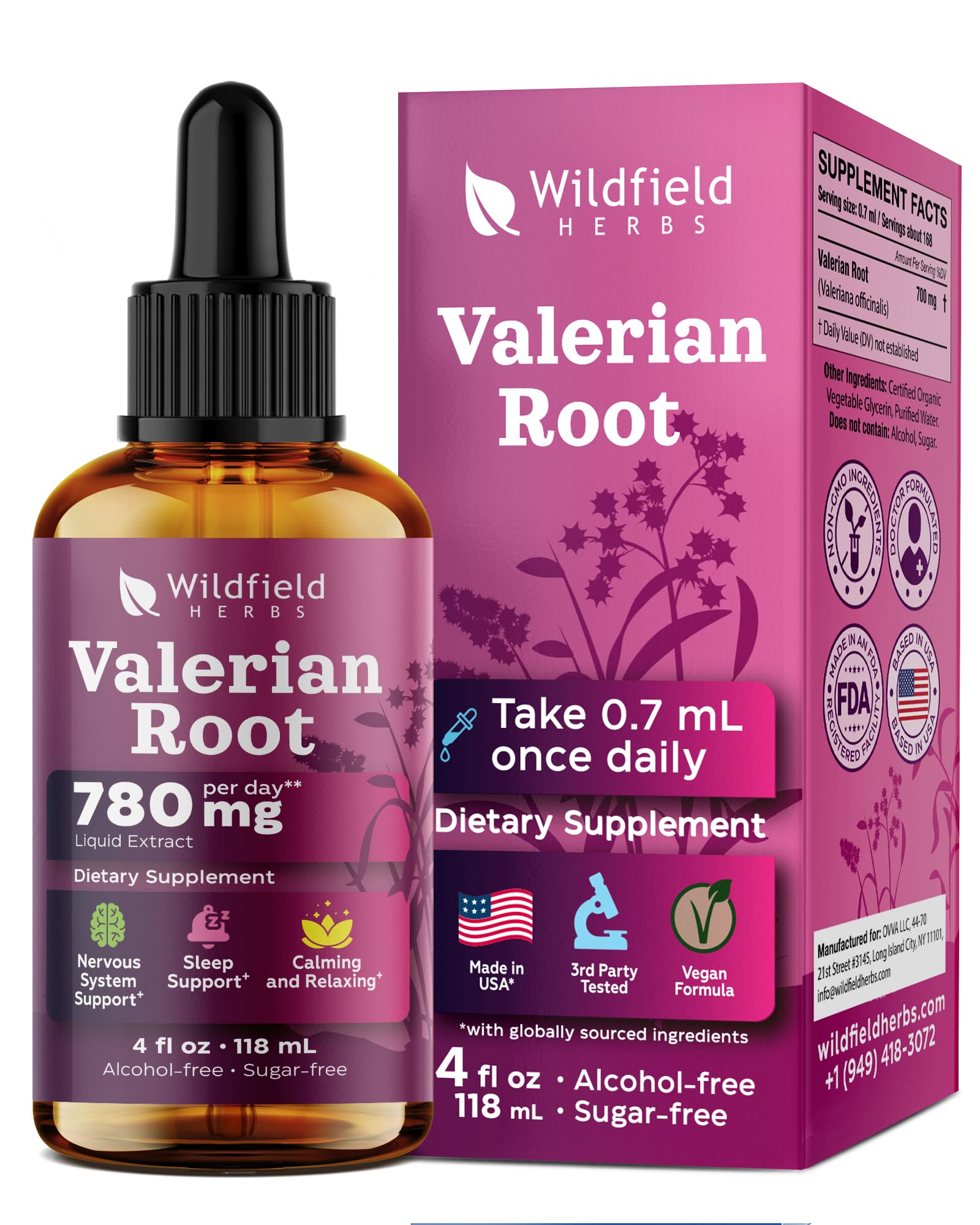 WILDFIELD HERBS frasco frontal mostrando etiquetado y beneficio de relajación