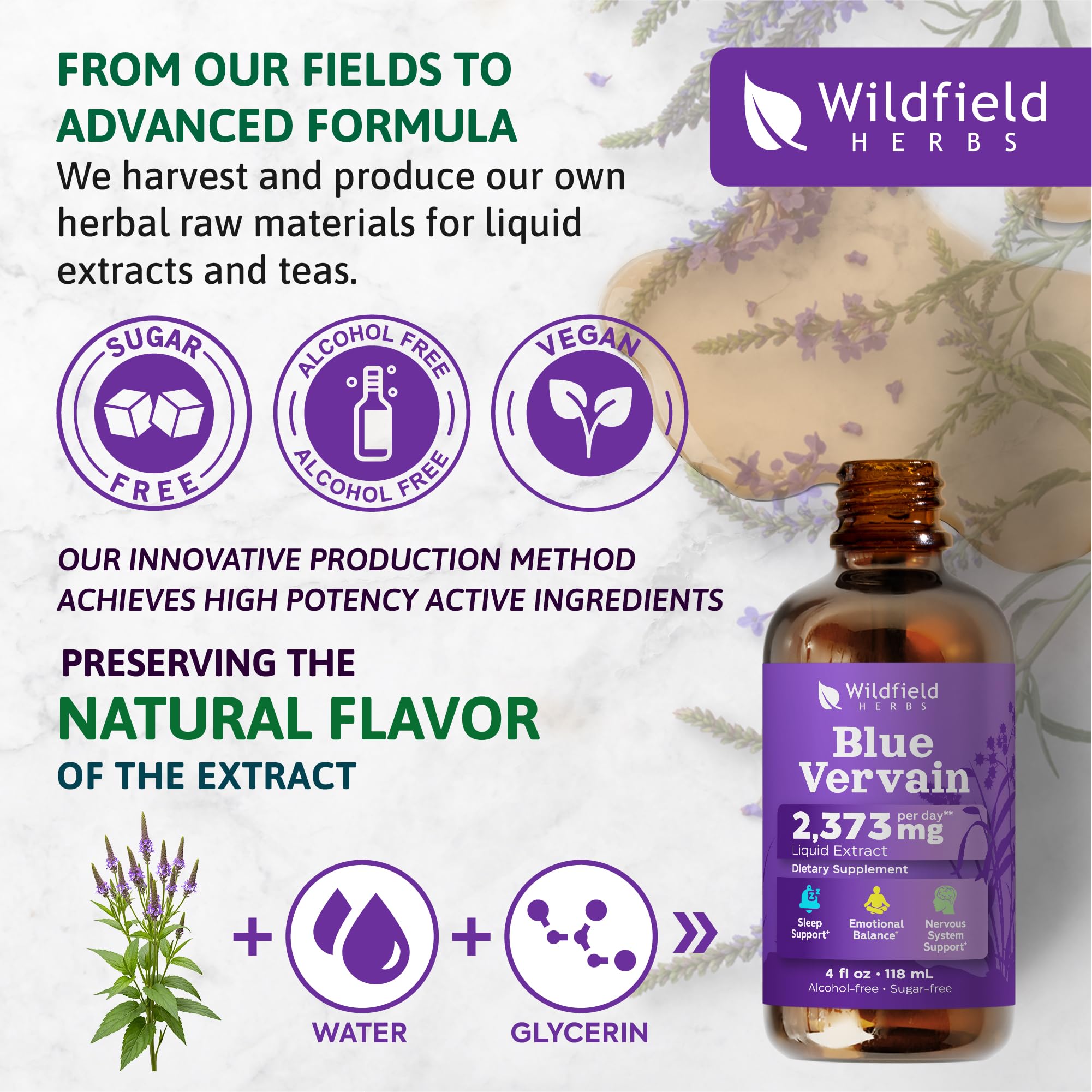 WILDFIELD HERBS gotero con gotas para dosificación precisa y rápida