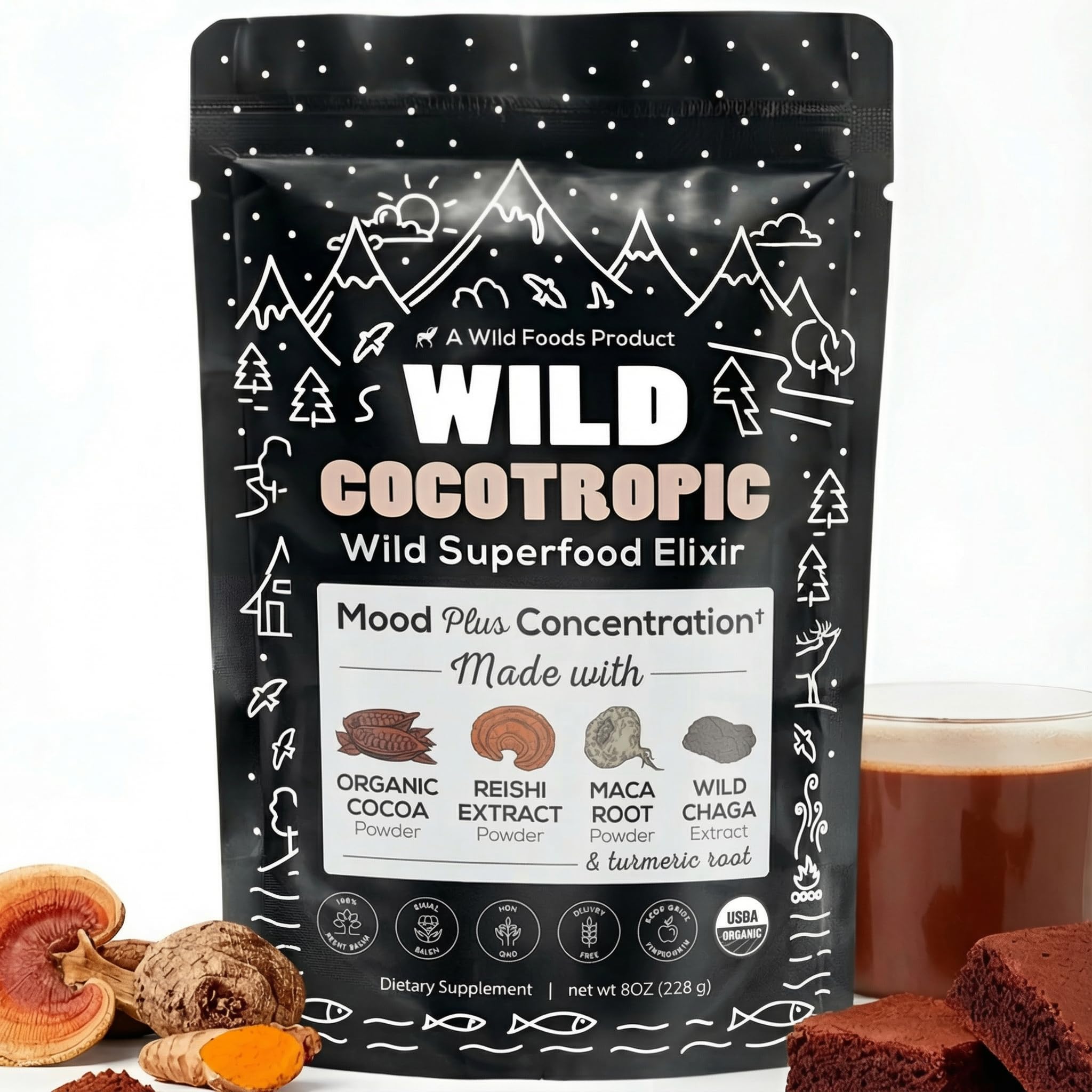 Wild Foods envase frontal mostrando diseño y beneficios visibles