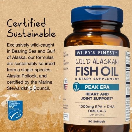 Wiley's Finest etiqueta legible con concentración de EPA y certificaciones