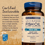 Wiley's Finest etiqueta legible con concentración de EPA y certificaciones