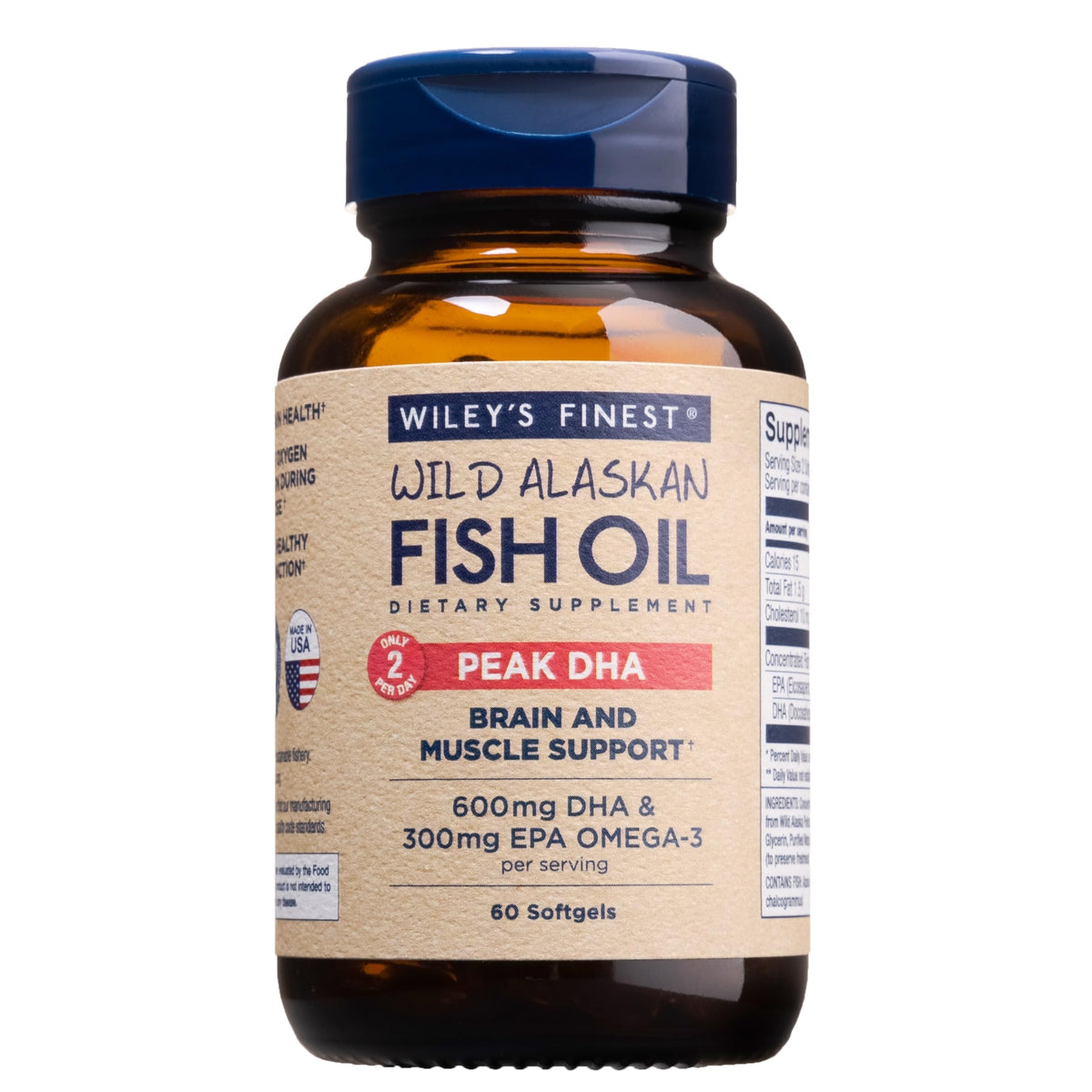 Wiley's Finest frente del empaque mostrando botella y beneficios claros