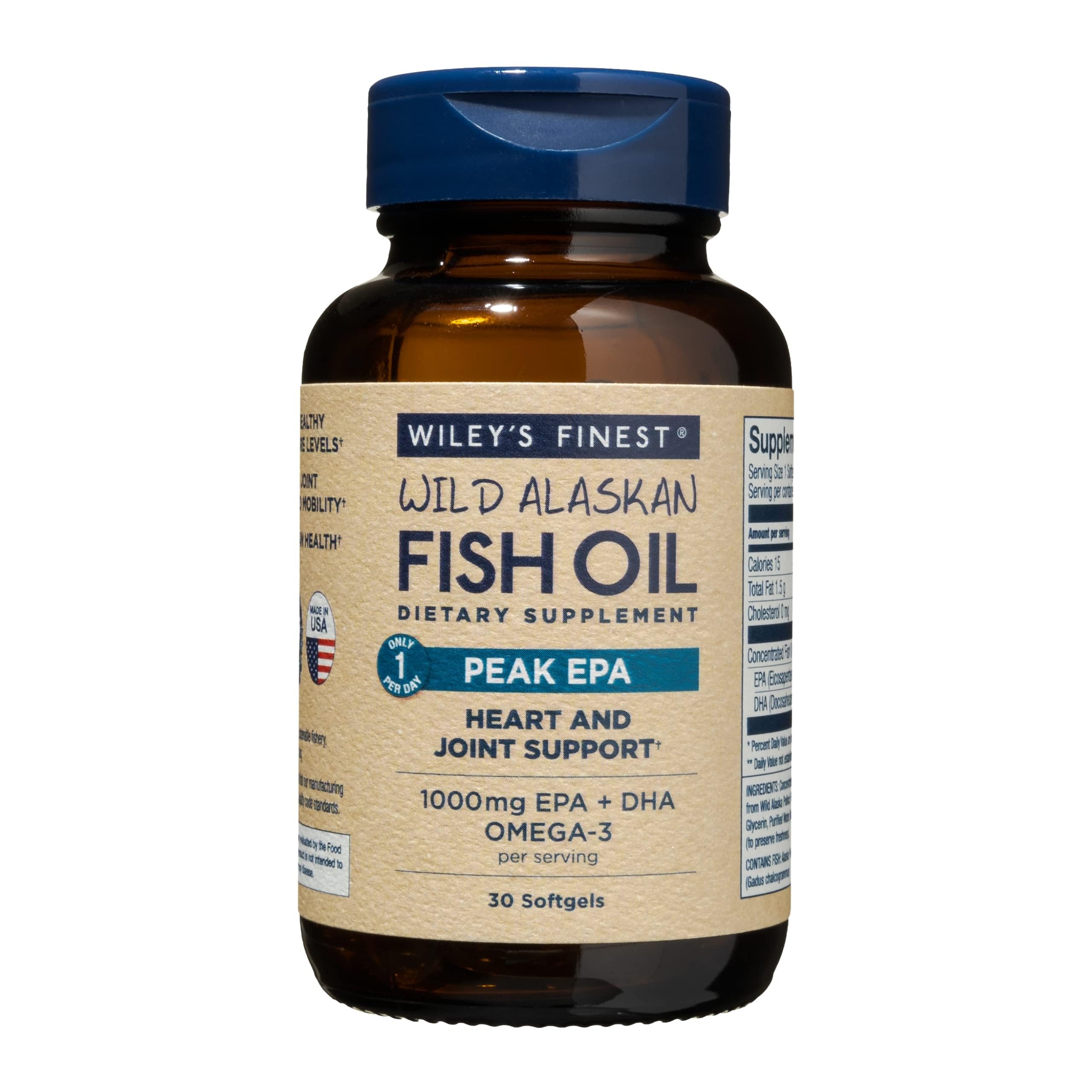 Wiley's Finest frente del empaque mostrando envase y beneficio de omega-3