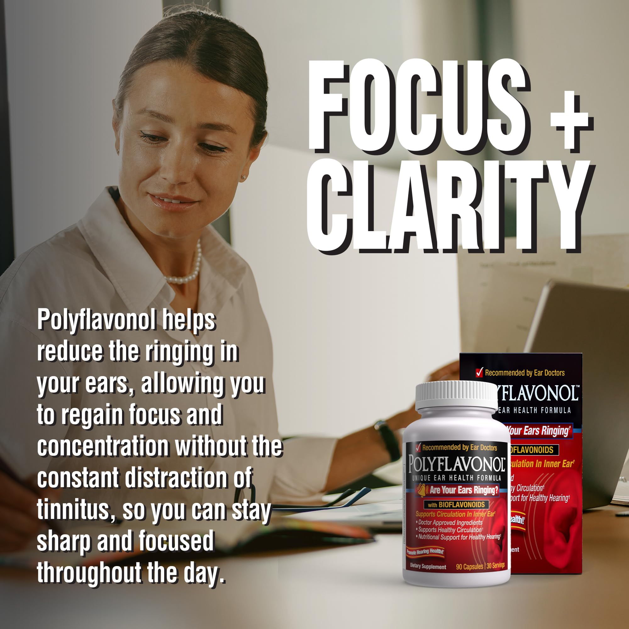 Windmill Polyflavonol cápsulas en mano para comparar tamaño, dosificación práctica