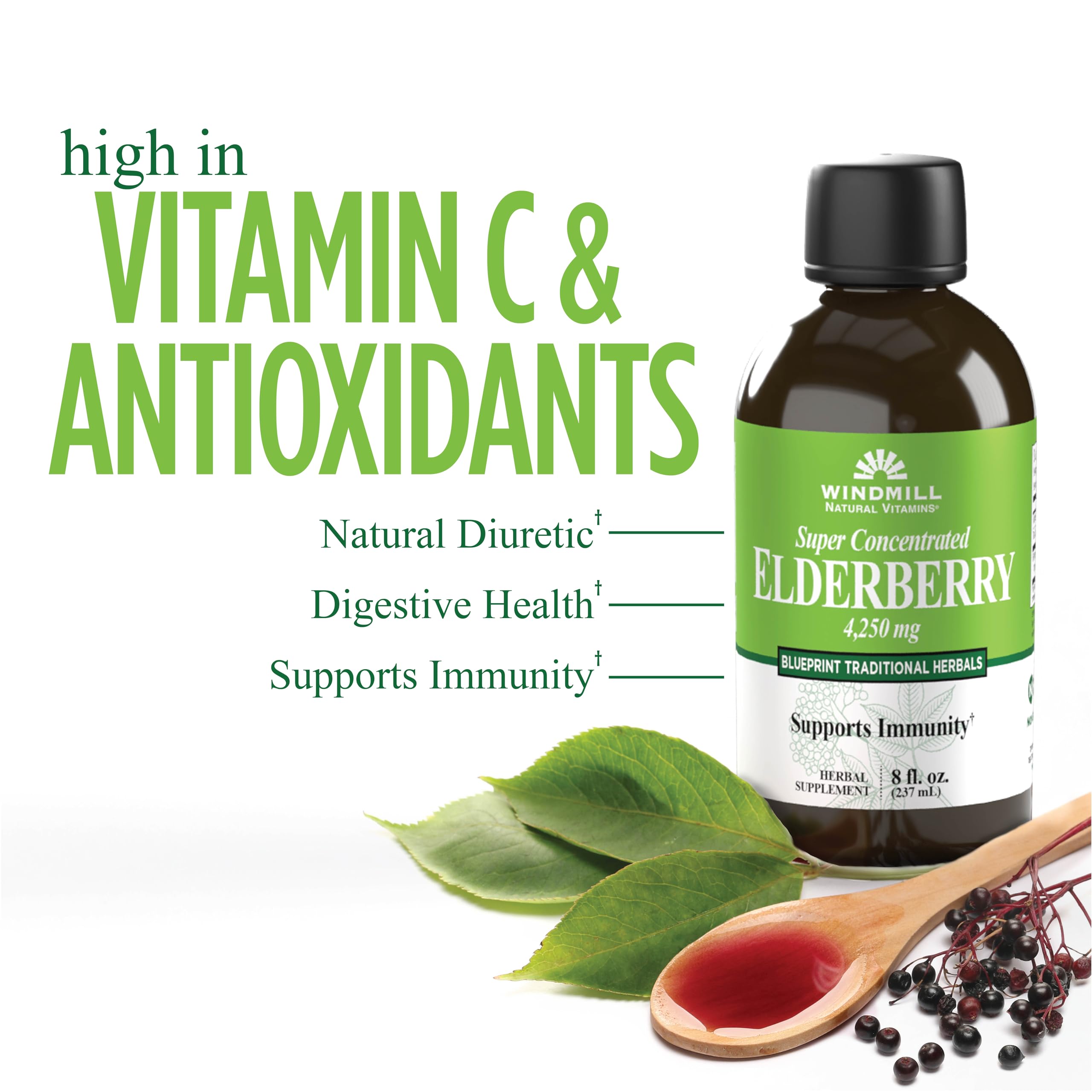 Windmill etiqueta con información de ingredientes y fabricación cGMP