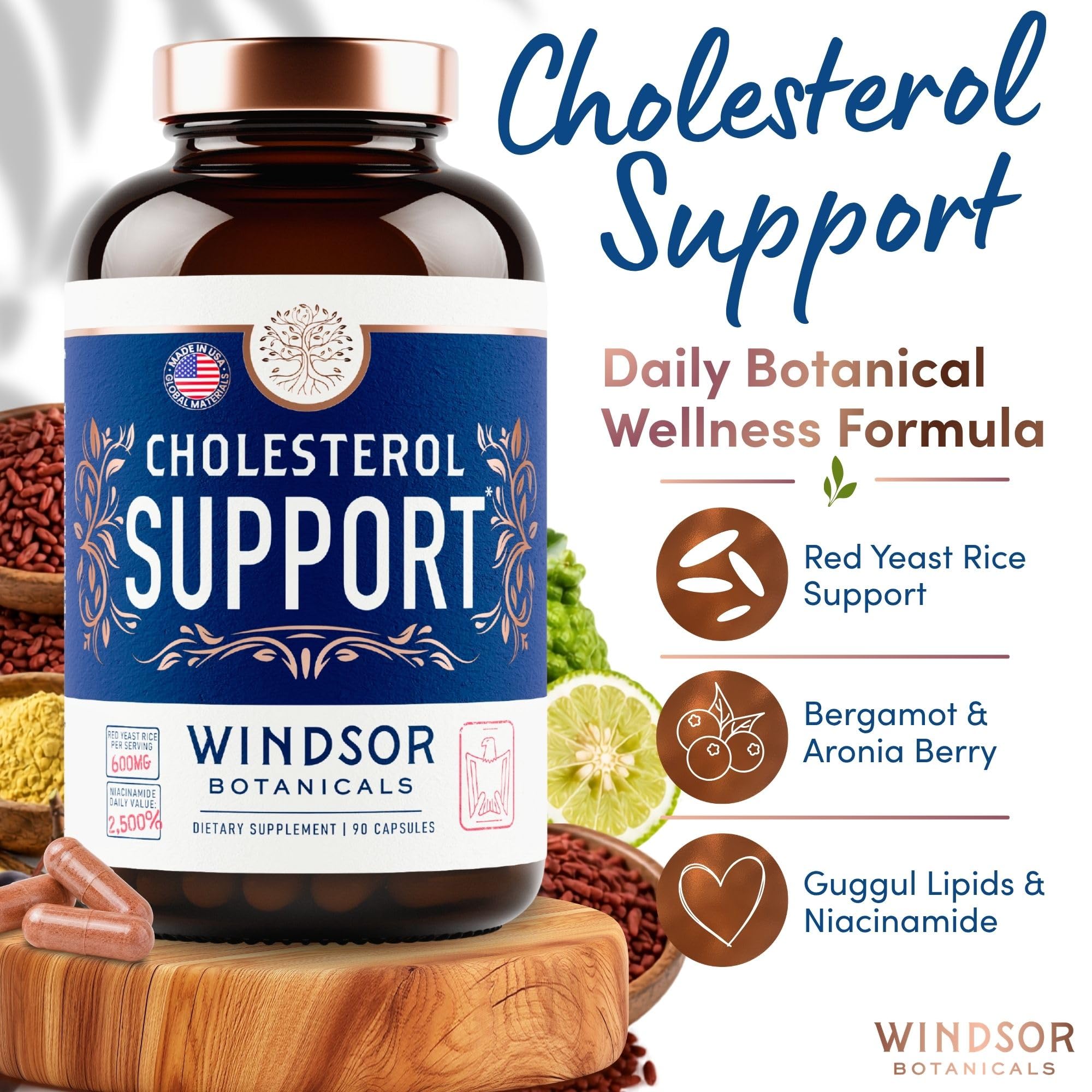 WINDSOR BOTANICALS cápsulas en mano para apreciar tamaño y facilidad de ingestión