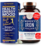 WINDSOR BOTANICALS frente del envase mostrando 180 tabletas y beneficios claros