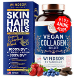 WINDSOR BOTANICALS frontal del envase, presentación clara y beneficios veganos