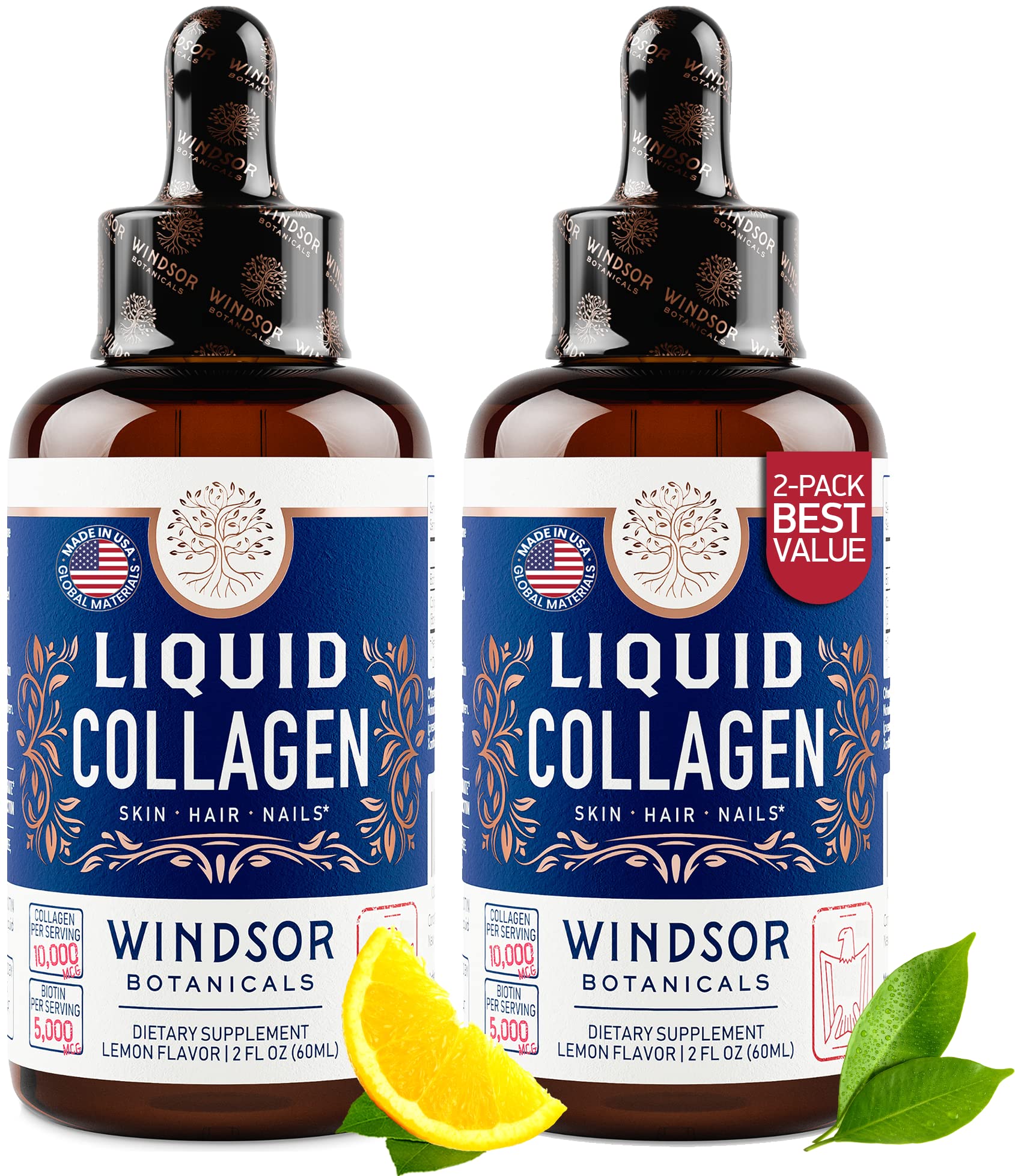 WINDSOR BOTANICALS envase frontal mostrando gotas concentradas y diseño claro