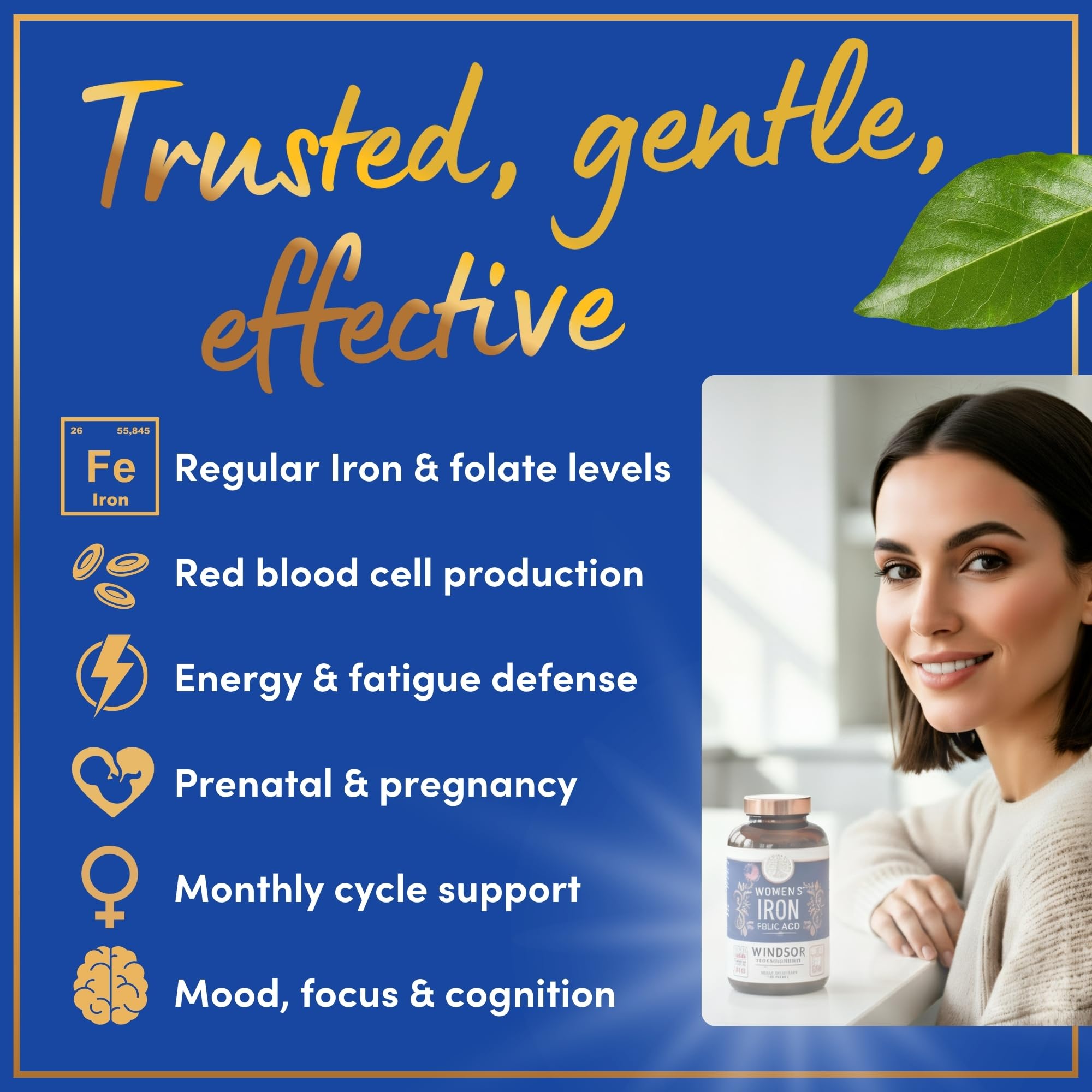 WINDSOR BOTANICALS textura de la tableta mostrando superficie compacta y pureza