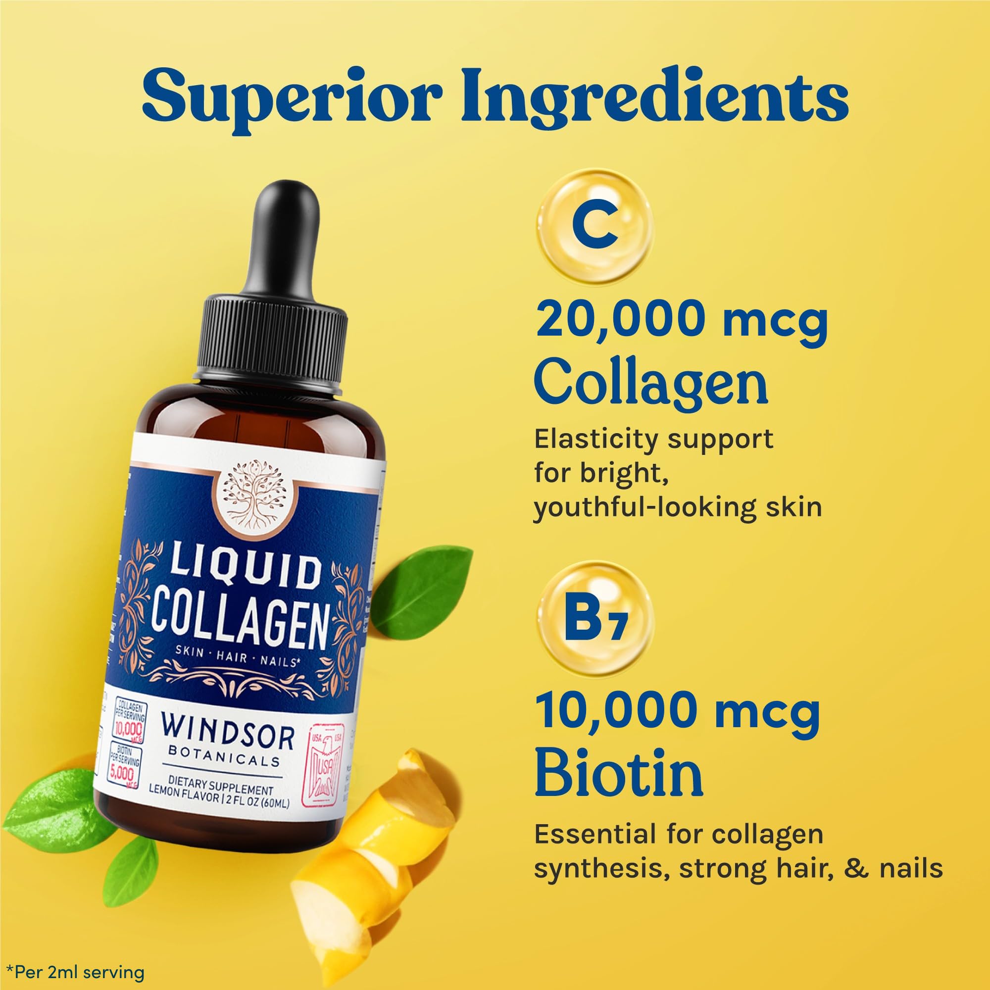 Windsor Botanicals gotas sublinguales aplicadas para rápida absorción