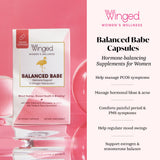 Winged Wellness cápsulas en primer plano mostrando textura y color vegano