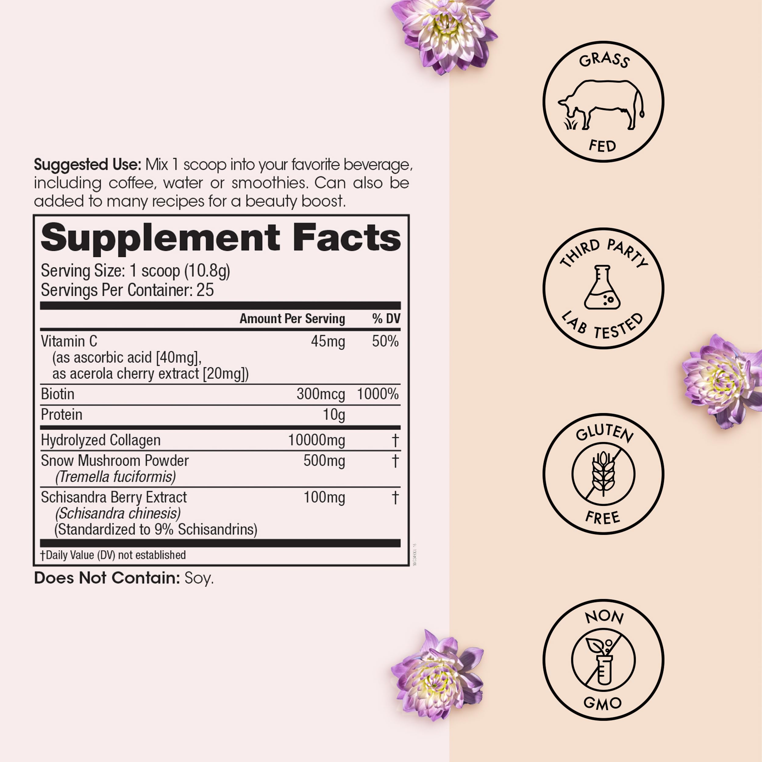 Winged Wellness cuchara con porción exacta indicando dosificación práctica
