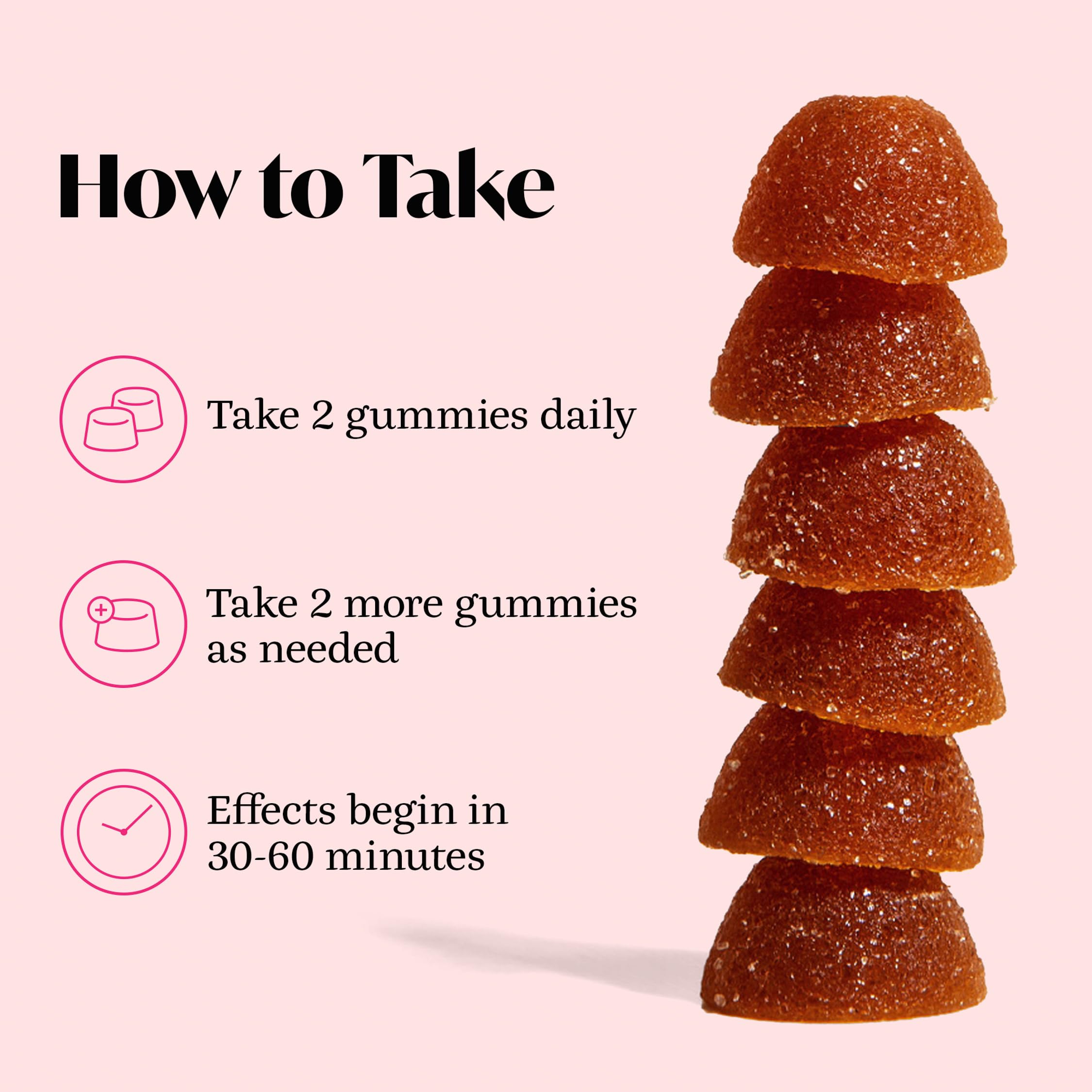 Gomitas Winged Wellness al lado de una regla para mostrar escala y tamaño