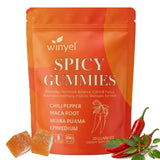 WINYEL empaque frontal resaltando sabor durazno y picante, atractivo premium
