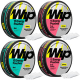 Wip mostrando las cuatro latas del pack y diseño frontal, conveniente para viajar