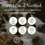 Wisdom Nutrition botella 2oz junto a moneda para comparar tamaño