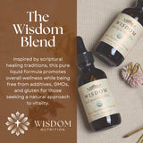 Wisdom Nutrition etiqueta con lista de ingredientes orgánicos visible