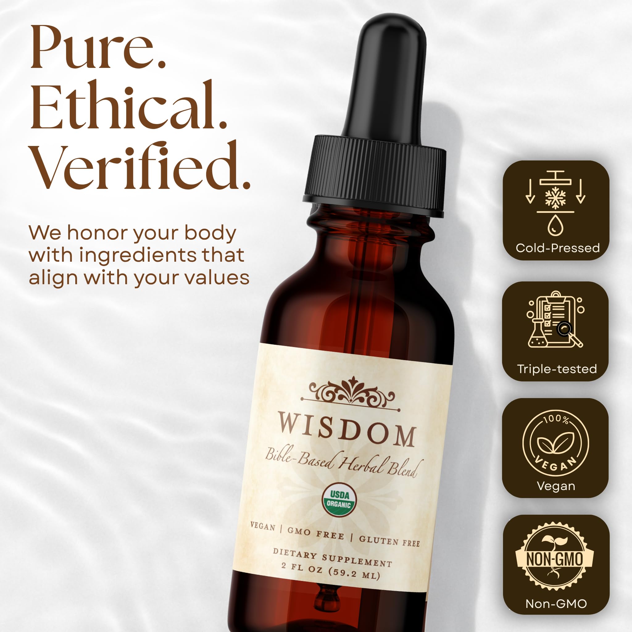 Wisdom Nutrition hierbas orgánicas: cúrcuma, incienso y mirra visibles