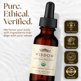 Wisdom Nutrition hierbas orgánicas: cúrcuma, incienso y mirra visibles