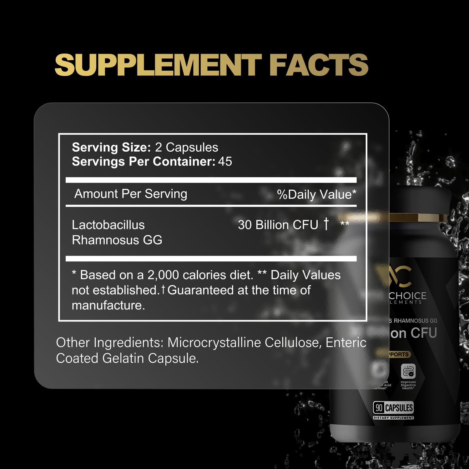 WISE CHOICE SUPPLEMENTS manos sosteniendo cápsulas para dosis diaria sencilla