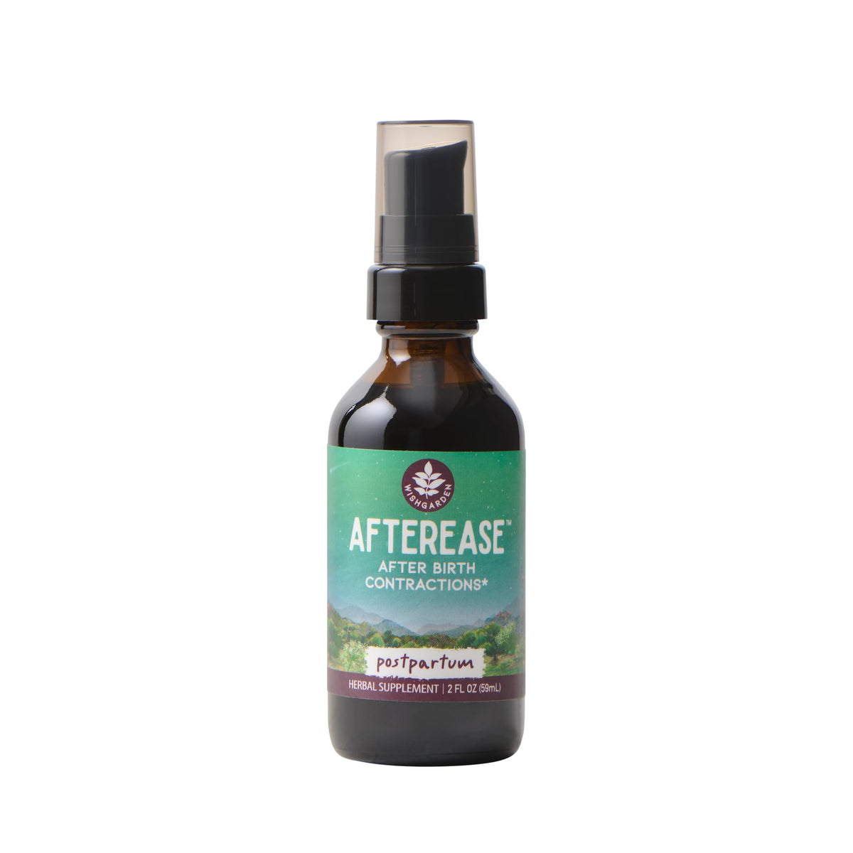 WishGarden AfterEase frontal mostrando envase y beneficio de apoyo posparto