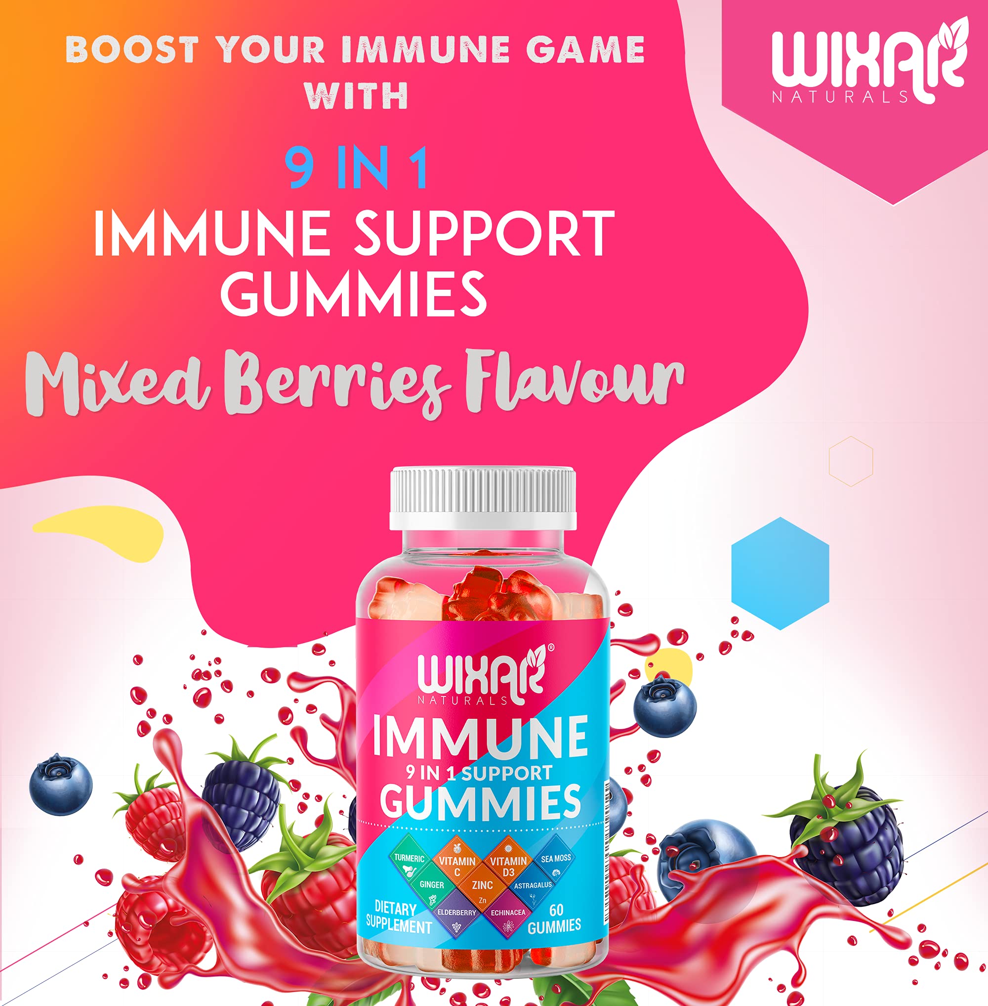 WIXAR NATURALS primer plano de una gomita destacando su color natural