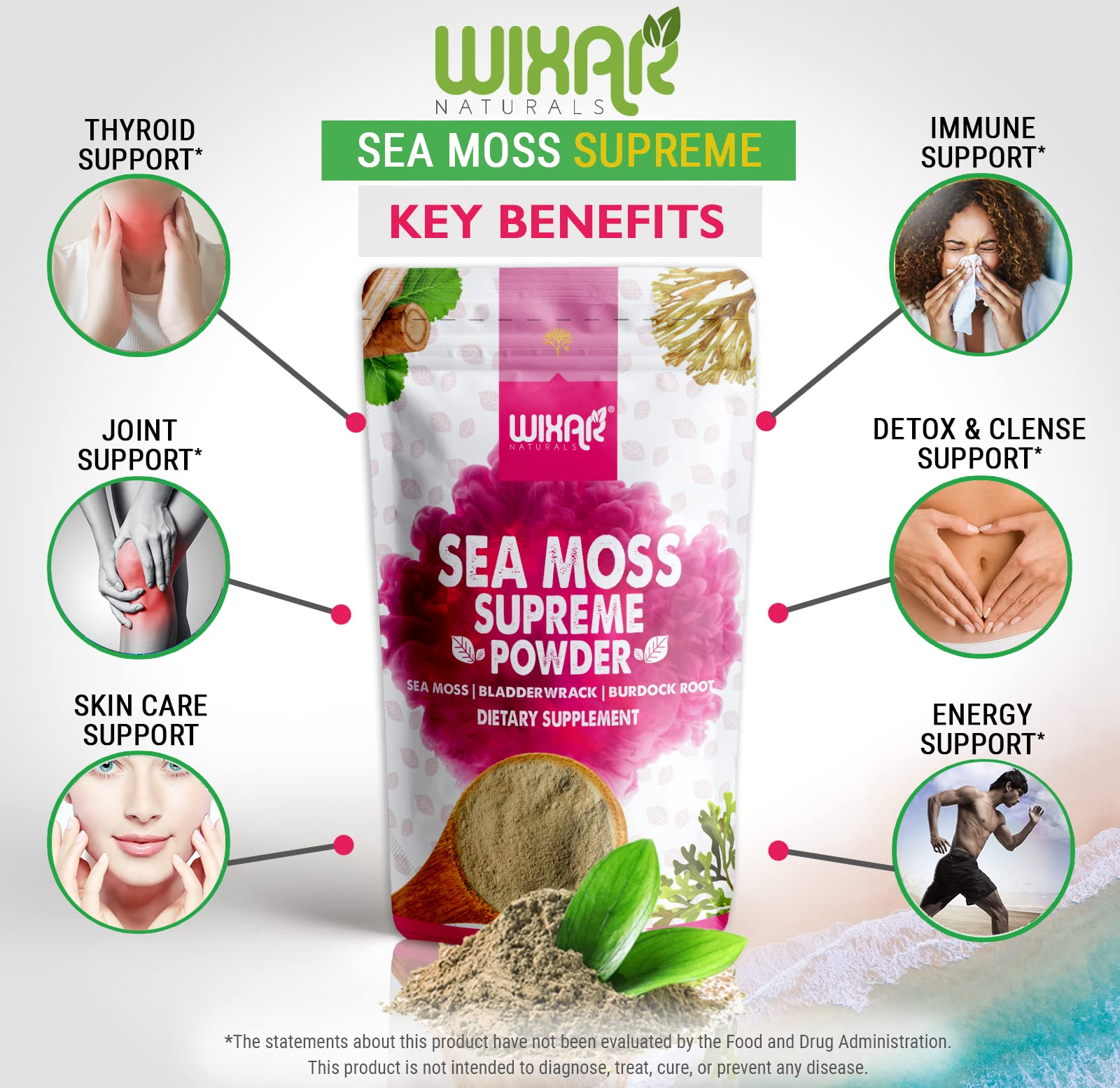 WIXAR NATURALS gel de sea moss en cuchara, preparación lista para recetas