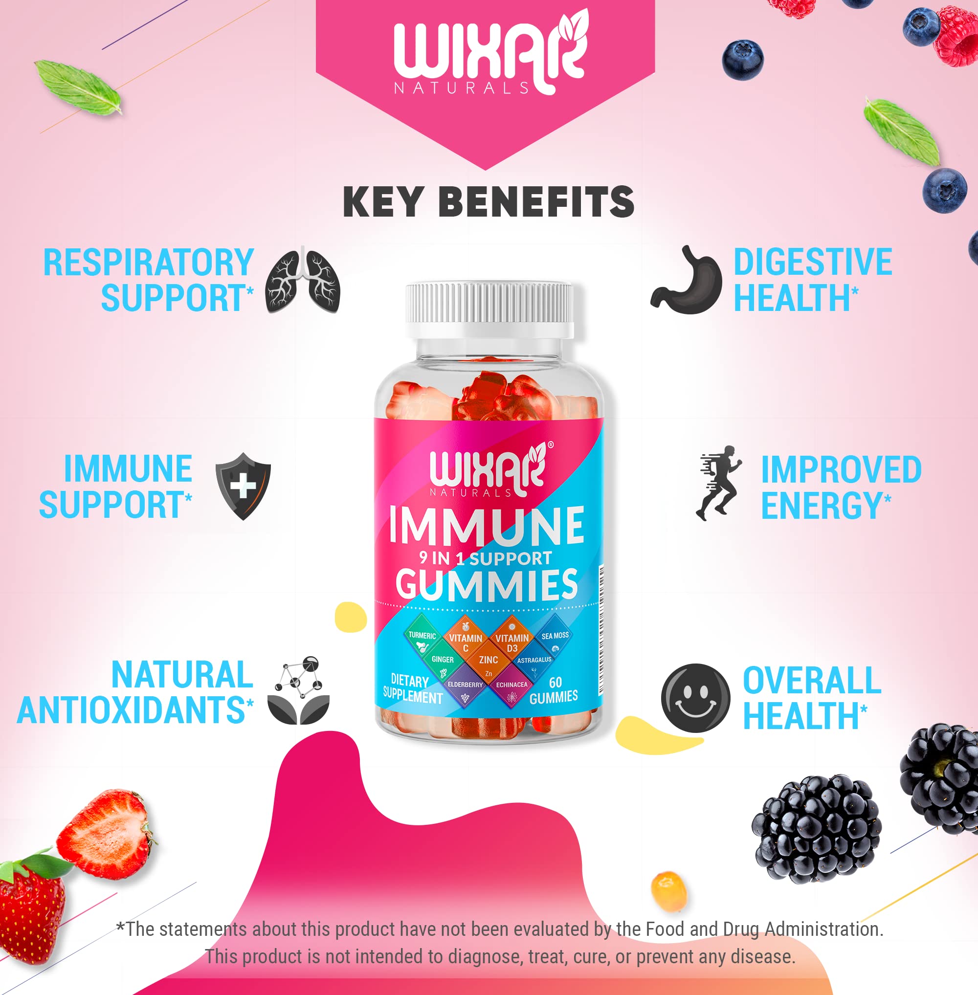 WIXAR NATURALS gomitas en mano mostrando tamaño y facilidad de consumo