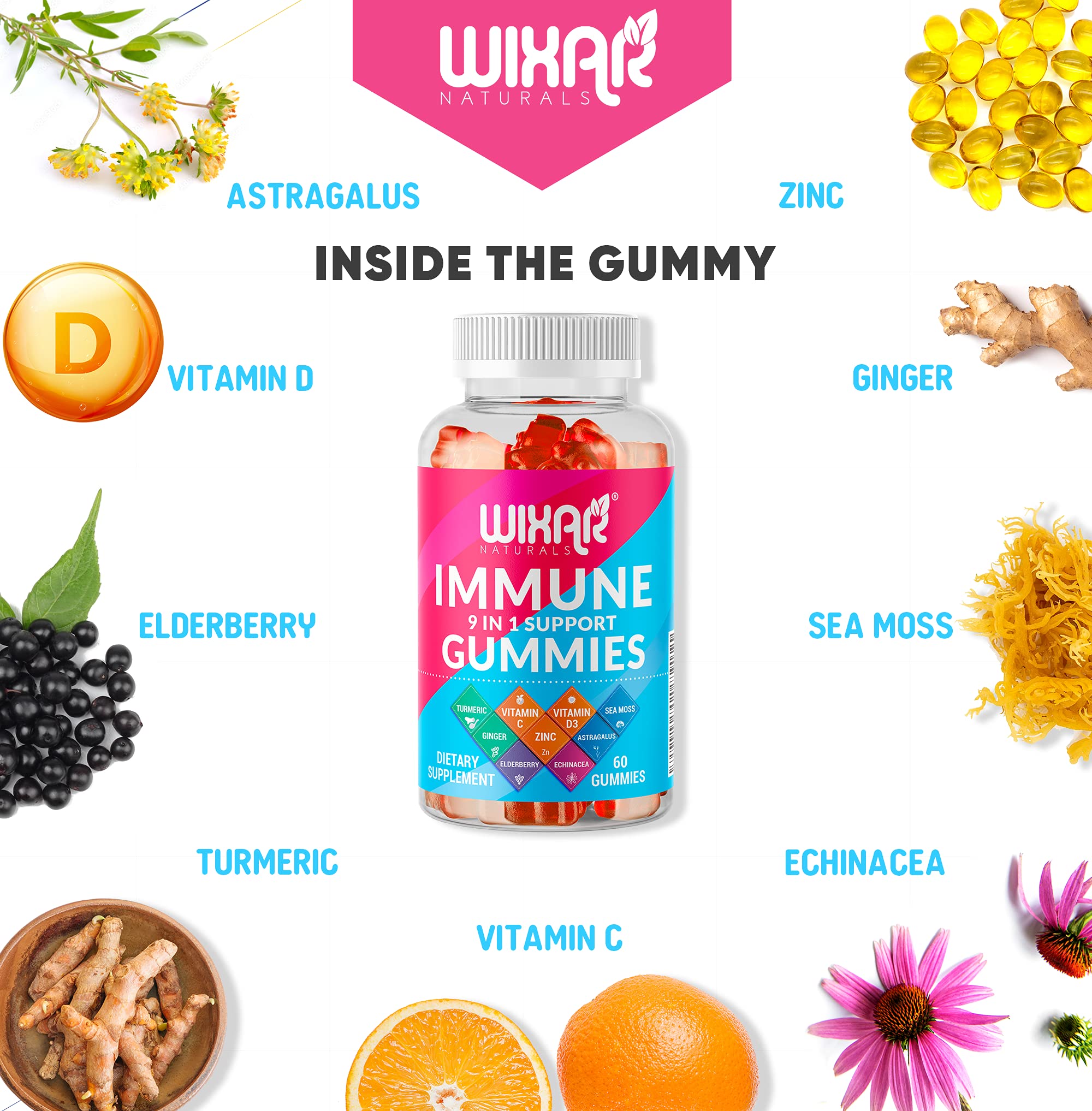 WIXAR NATURALS textura de gomitas cercana para ver consistencia masticable
