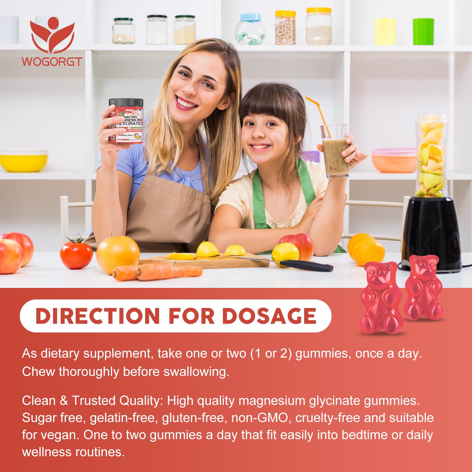 WOGORGT etiqueta nutricional destacando vitaminas y sin azúcar añadido