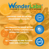 Wonder Laboratories bote en mesa con frutas para contexto de uso