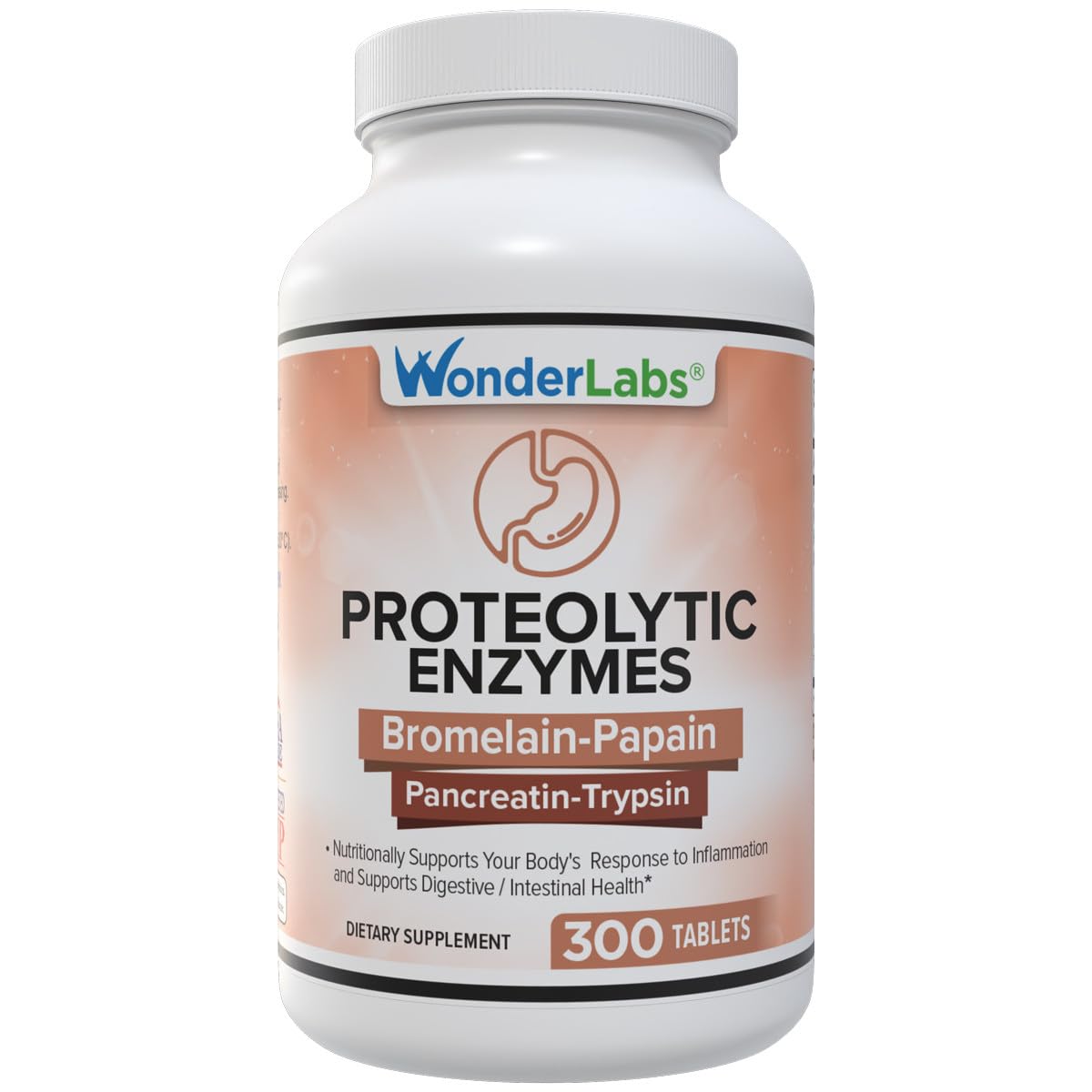 Wonder Laboratories envase frontal que muestra 300 tabletas y confianza