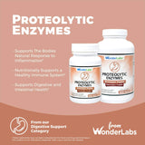 Wonder Laboratories cápsulas junto a alimentos demostrando apoyo digestivo