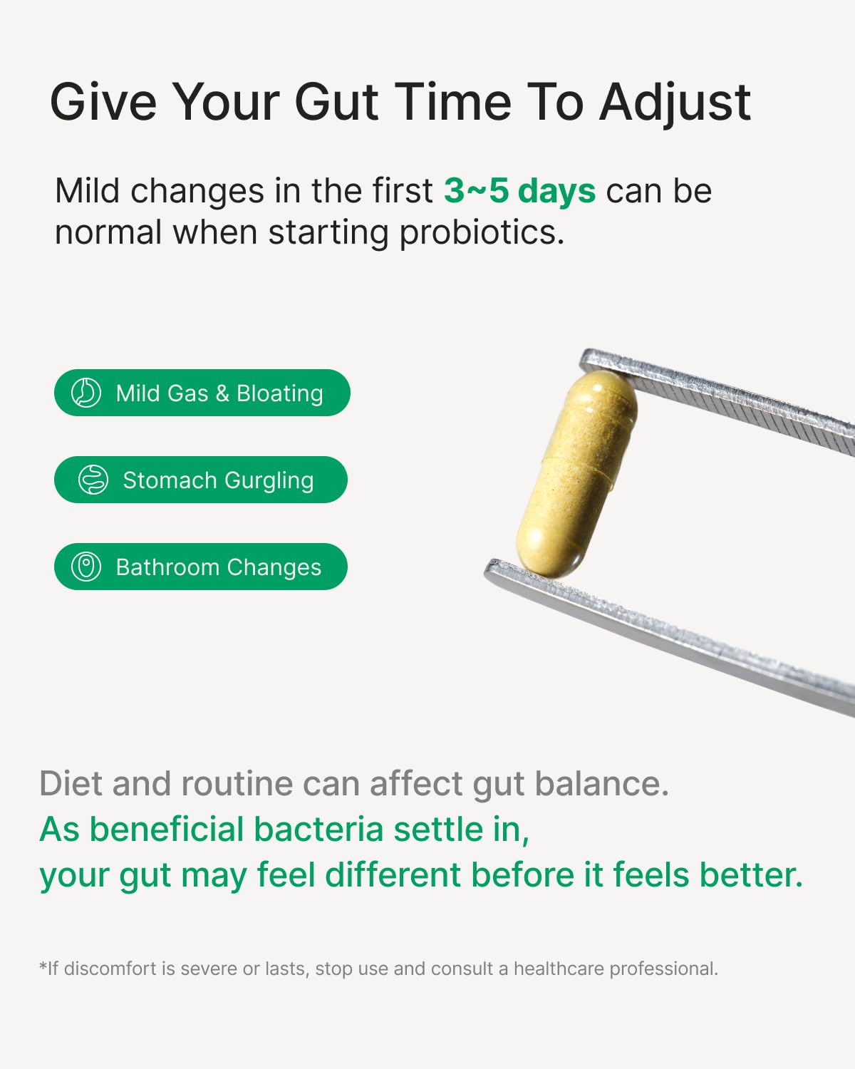 WonderBiotics botella resistente al viaje protegiendo las cápsulas de humedad