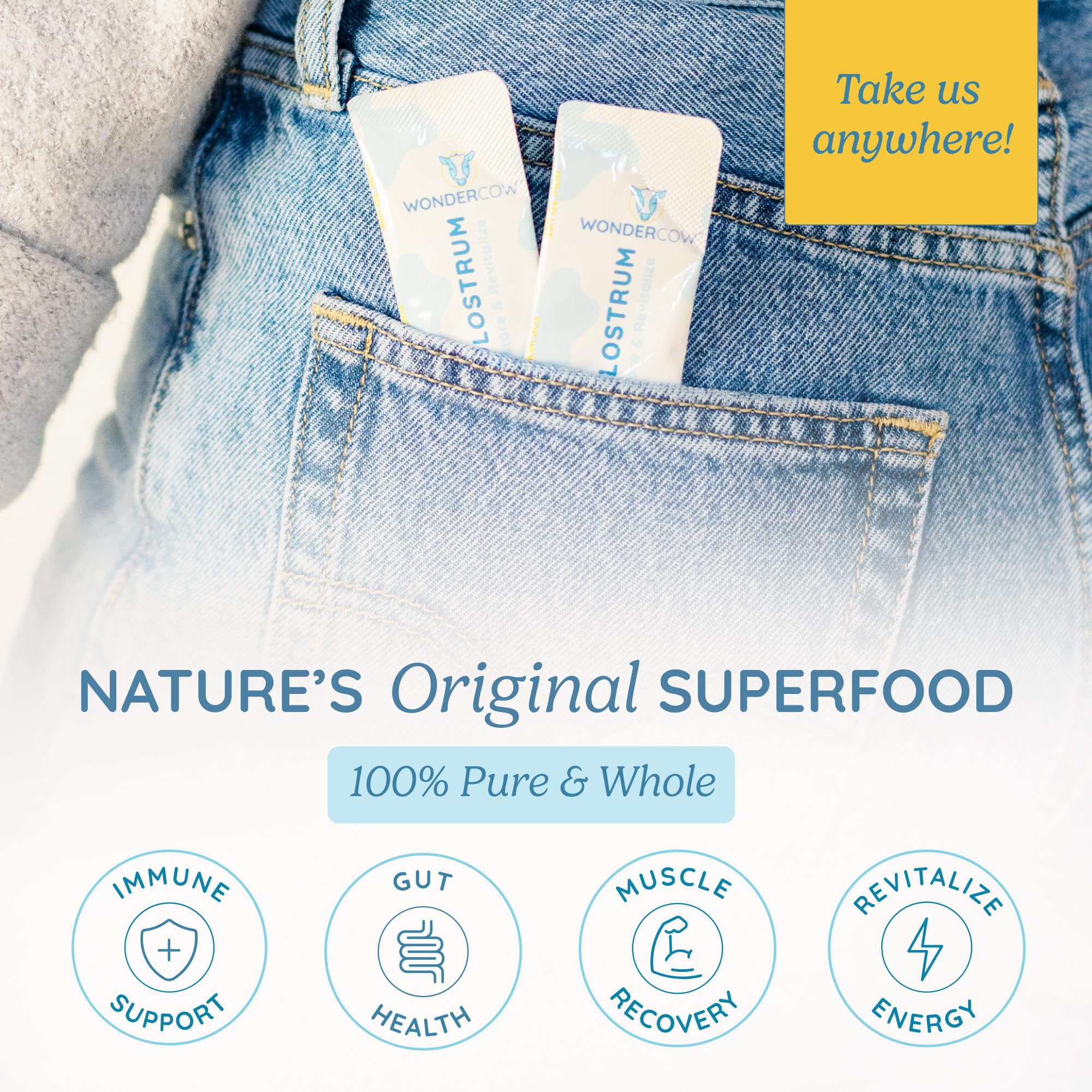 WONDERCOW colostro mezclado en batido, aporta nutrición práctica