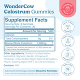 WONDERCOW etiqueta con información nutricional y pruebas de terceros visibles