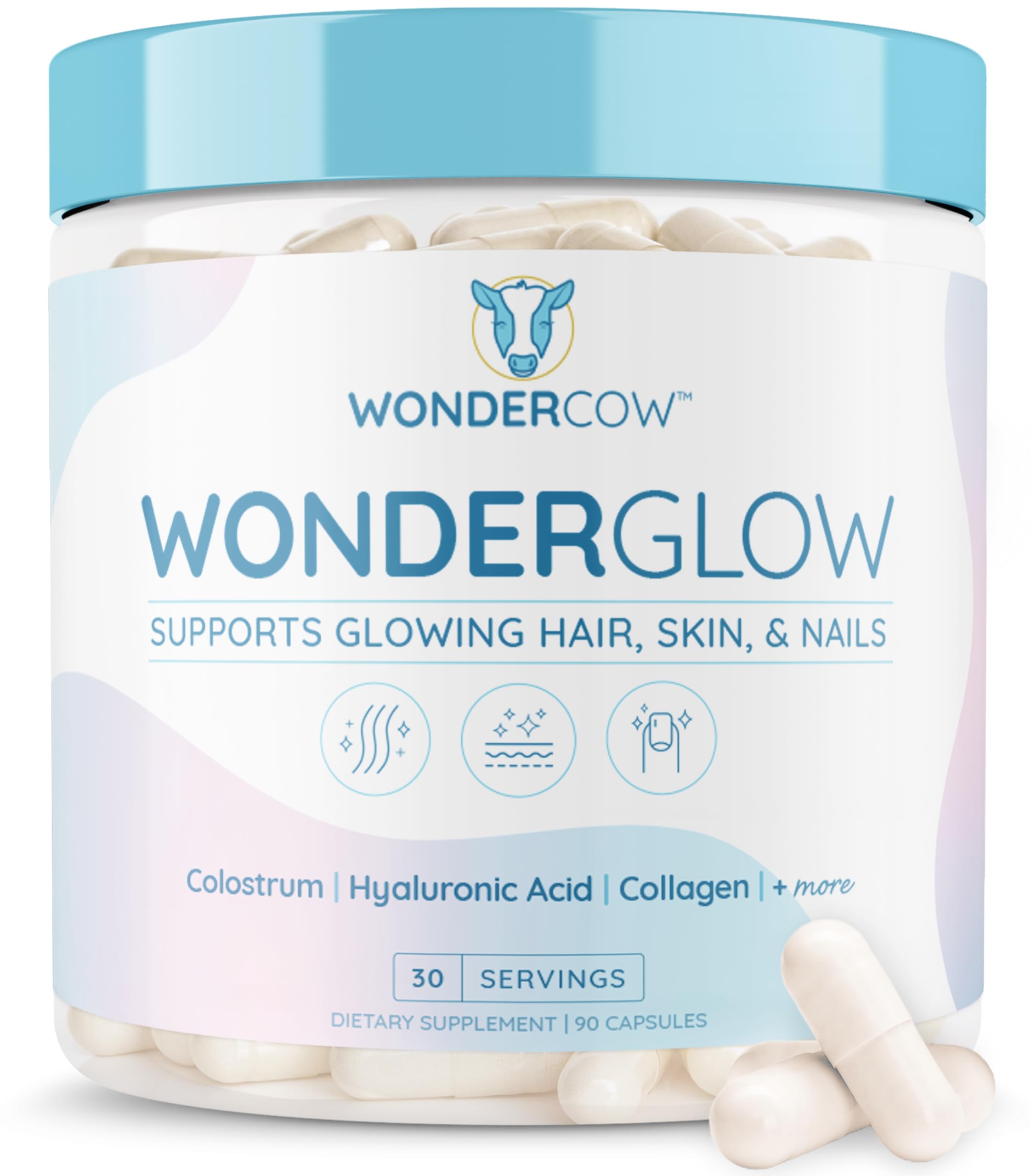 WONDERCOW envase frontal mostrando fórmula completa y beneficios visibles