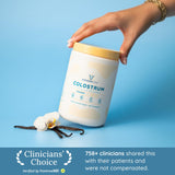 WONDERCOW polvo de colostro textura cercana, muestra pureza y perfil nutritivo intacto