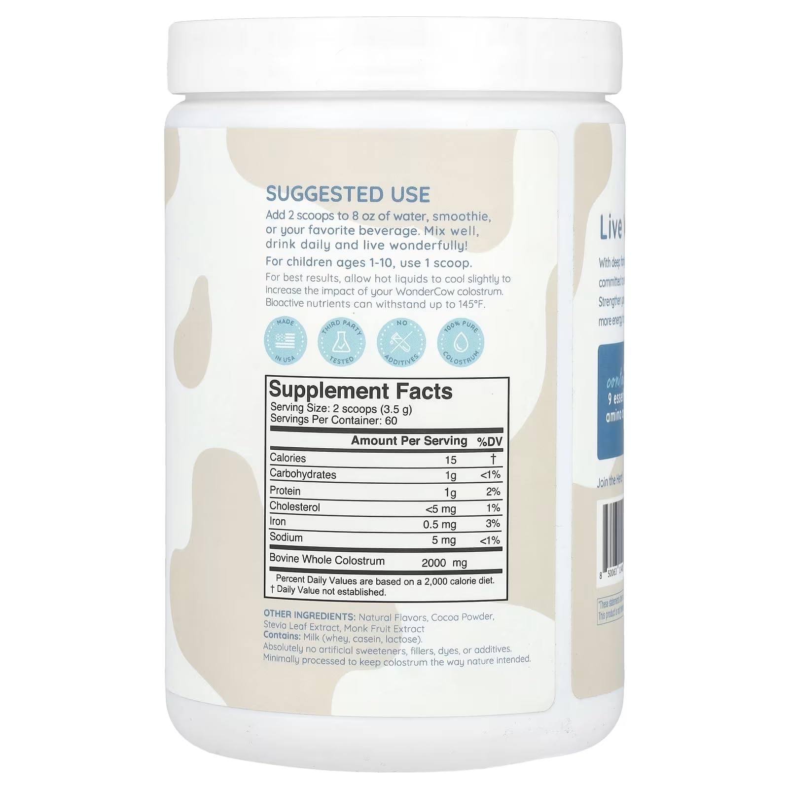 WONDERCOW producto integrado en rutina matutina, apoyo nutritivo diario