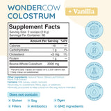 WONDERCOW sobre individual de colostro en polvo sabor vainilla, práctico para llevar y dosificar