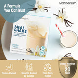WonderSlim batido servido en vaso, sabor vainilla y aspecto apetecible