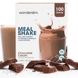 WonderSlim empaque frontal chocolate crema muestra beneficio práctico y portátil