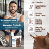 WonderSlim batido preparado en vaso listo para beber con aspecto cremoso y apetitoso