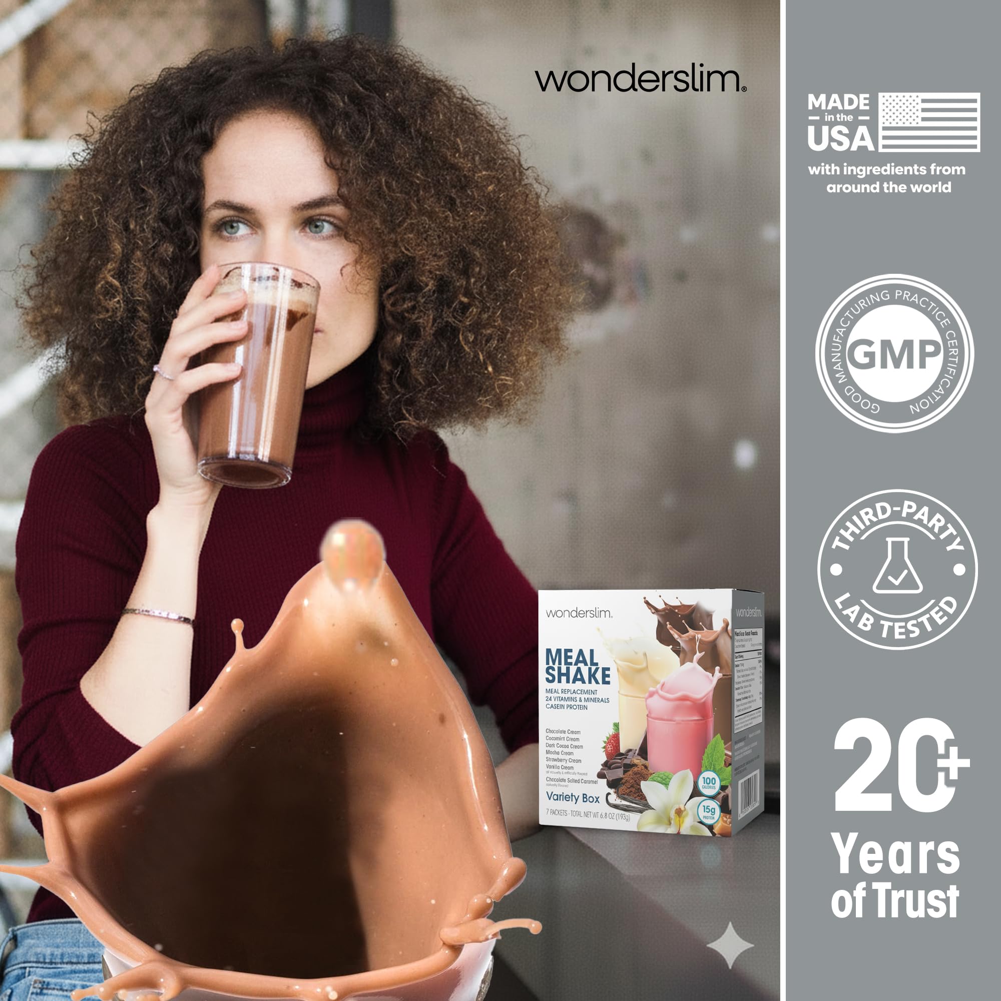 WonderSlim etiqueta nutricional con vitaminas, minerales y macros claros