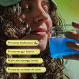Wooden Spoon Herbs vaso con bebida Blue Lemonade, sabor refrescante