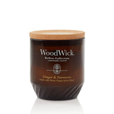 WoodWick(ウッドウィック) vaso ámbar con fragancia jengibre y cúrcuma, presentación sostenible