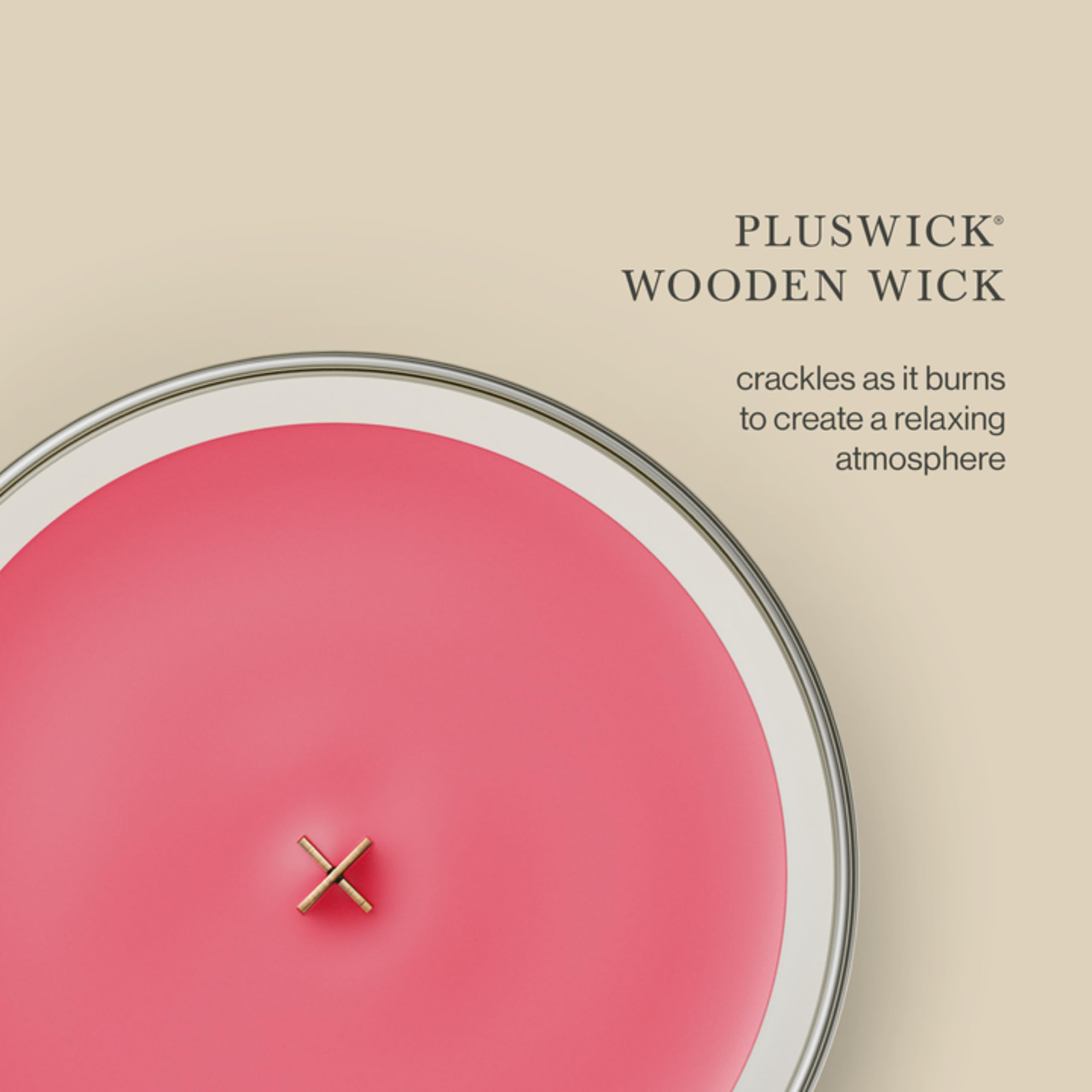 WoodWick etiqueta con nombres Melon Blossom Coastal Sunset y Palo Santo claros